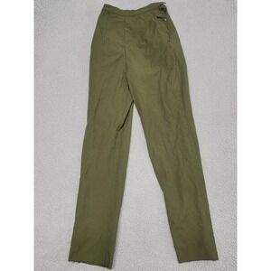 Vintage US Army Pants Womens 20 Olive Wool Field OG-108 Side Button‎ 80s